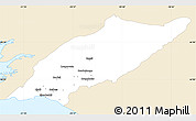 Classic Style Simple Map of Árnes, single color outside