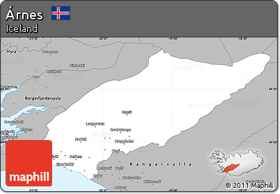 Gray Simple Map of Árnes