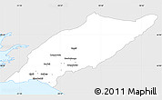 Silver Style Simple Map of Árnes, single color outside