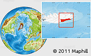 Physical Location Map of Austur-Skaftafells, highlighted country