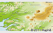 Physical Map of Borgarfjardarsýsla