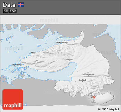 Gray 3D Map of Dala, single color outside