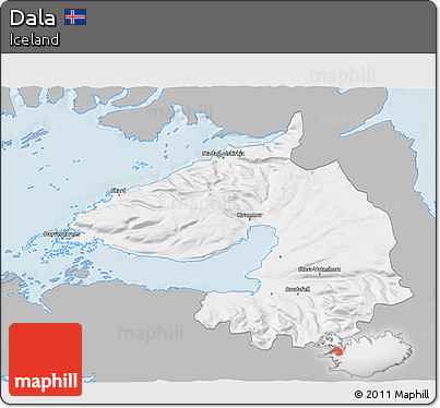 Gray 3D Map of Dala, single color outside