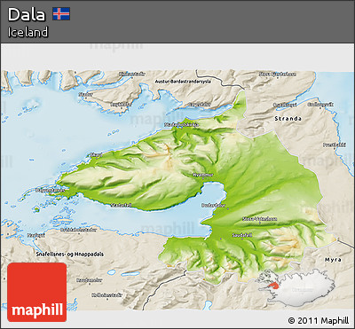 Physical 3D Map of Dala, shaded relief outside
