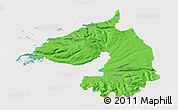 Political 3D Map of Dala, cropped outside