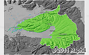 Political 3D Map of Dala, darken, desaturated