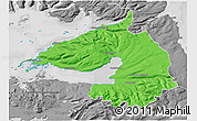 Political 3D Map of Dala, desaturated