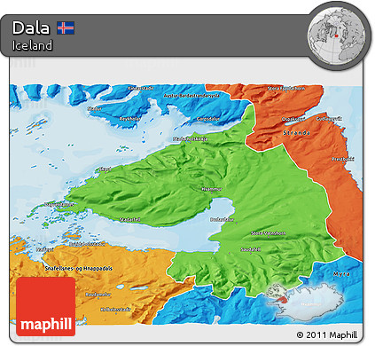 Political 3D Map of Dala