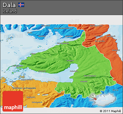 Political 3D Map of Dala