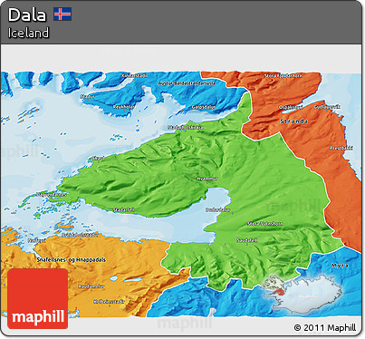 Political 3D Map of Dala
