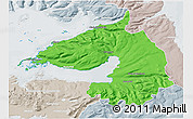 Political 3D Map of Dala, lighten, semi-desaturated