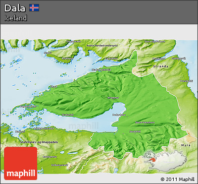 Political 3D Map of Dala, physical outside