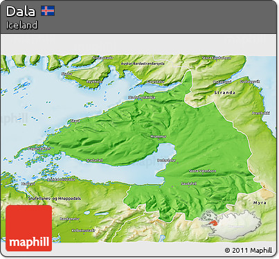 Political 3D Map of Dala, physical outside