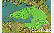 Political 3D Map of Dala, satellite outside