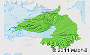 Political 3D Map of Dala, single color outside