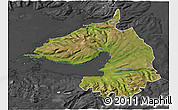 Satellite 3D Map of Dala, darken, desaturated
