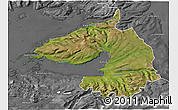 Satellite 3D Map of Dala, desaturated