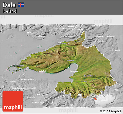 Satellite 3D Map of Dala, lighten, desaturated