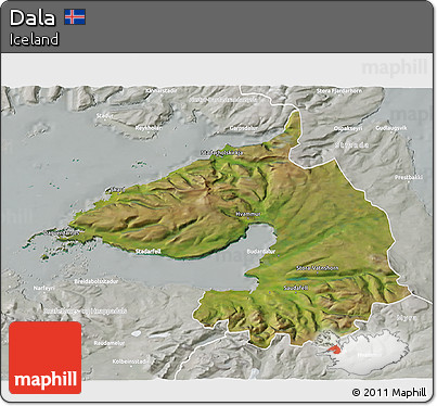 Satellite 3D Map of Dala, lighten, semi-desaturated