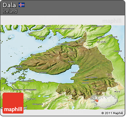Satellite 3D Map of Dala, physical outside