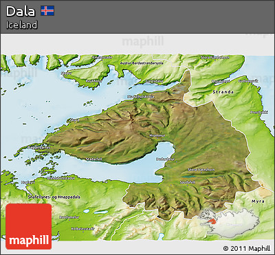 Satellite 3D Map of Dala, physical outside