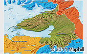 Satellite 3D Map of Dala, political outside