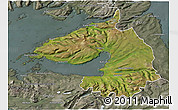 Satellite 3D Map of Dala, semi-desaturated