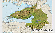 Satellite 3D Map of Dala, shaded relief outside