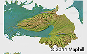 Satellite 3D Map of Dala, single color outside