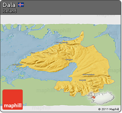 Savanna Style 3D Map of Dala, single color outside