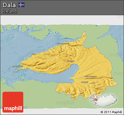 Savanna Style 3D Map of Dala, single color outside