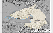Shaded Relief 3D Map of Dala, darken, desaturated