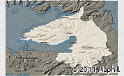 Shaded Relief 3D Map of Dala, darken