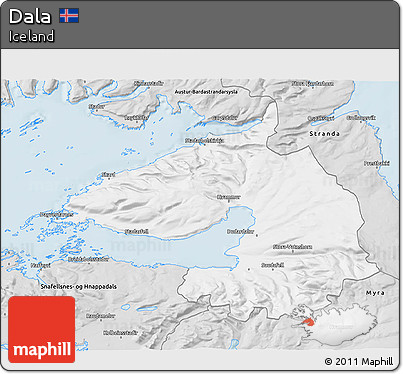 Silver Style 3D Map of Dala