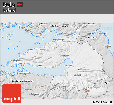 Silver Style 3D Map of Dala