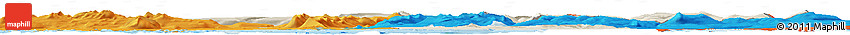 Shaded Relief Horizon Map of Dala, political outside