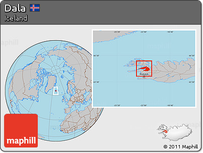 Gray Location Map of Dala