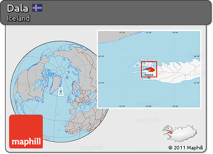 Gray Location Map of Dala, highlighted country