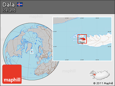 Gray Location Map of Dala, highlighted country