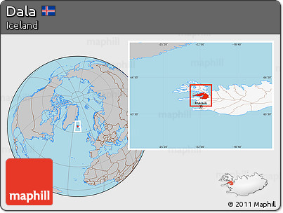 Gray Location Map of Dala, highlighted country