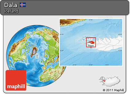 Physical Location Map of Dala, highlighted country