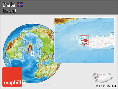 Physical Location Map of Dala, highlighted country