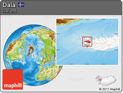 Physical Location Map of Dala, highlighted country