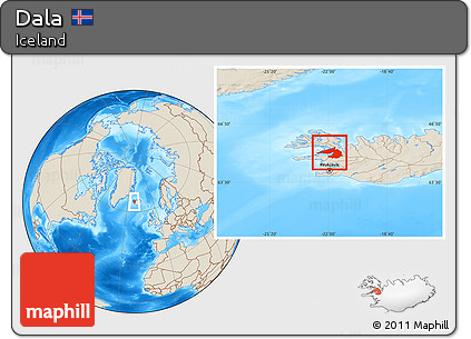 Shaded Relief Location Map of Dala