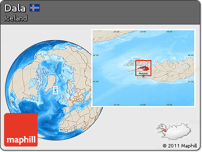 Shaded Relief Location Map of Dala