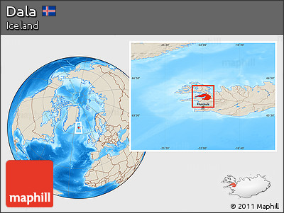 Shaded Relief Location Map of Dala