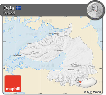 Classic Style Map of Dala, single color outside