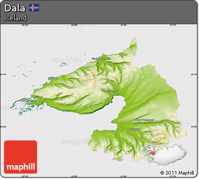 Physical Map of Dala, cropped outside