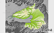Physical Map of Dala, darken, desaturated