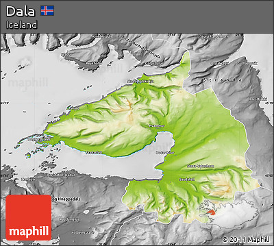 Physical Map of Dala, desaturated